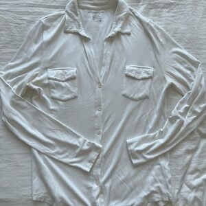 Majestic Filatures Soft Touch Long-Sleeve Shirt in White